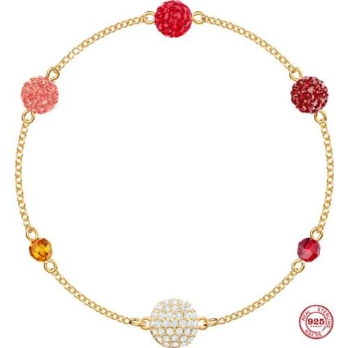 2020 Fashion Charm Pure 925 Silver Original 1:1 Copy, Invisible Magnetic Buckle Colorful Bracelet Female Luxury Jewelry Gifts