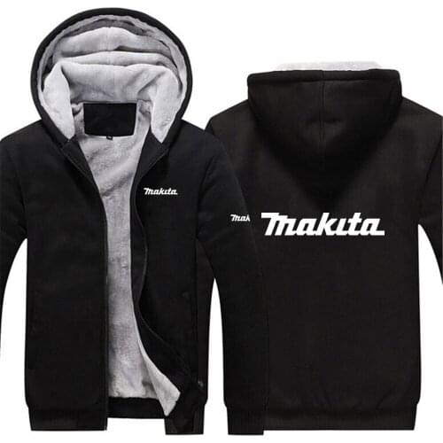 2021 Winter Makita Classic Logo Thicken Fleece Jackets Male Hoodies Zipper Sweatshirts Harajuku Mens College Sports Casual Coat