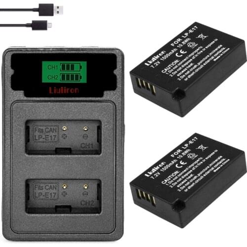 2X 1500mAh LP-E17 LP E17 E17 Camera Battery for Canon EOS M3 M5 M6 750D 760D T6i T6s 800D 8000D Kiss X8i