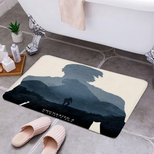 Poster design for the video game Uncharted 4. 3D Print Doormats Rectangle Non-Slip DoorMat Bedroom Kitchen Print Door rugs