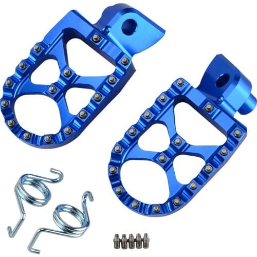 57mm 7075 Blue Wide Footrests Foot Pegs For Yamaha YZ85 YZ125 YZ250 YZ125X YZ250X YZ250F YZ450F WR250F WR450F 2017 2018