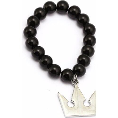 Accessories Jewelry Charm Bracelet Kingdom Hearts Silver Plated Shaped Dart Elastic String Beads Bracelet Crown
