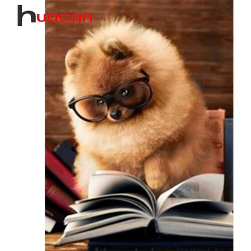 Huacan Full Drill Diamond Embroidery Dog 5D Diamond Mosaic Painting Animals Picture Of Rhinestones Decoration For Home