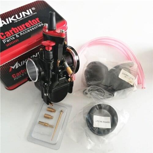 Black Motorcycle Carburetor with Carburetor Intake Manifold PWK Mikuni Universal 34mm Scooter Motocross With Power jets