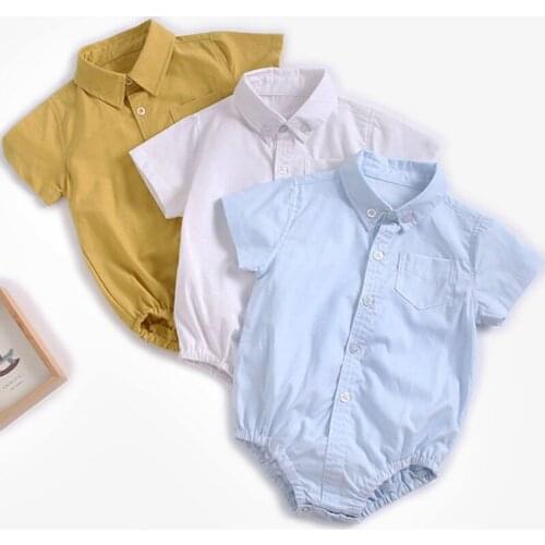 Cotton Baby Boy Bodysuits Infant Shirt Jumpsuits Short sleeve Summer Newborn Overalls Baby Boy Clothes Kids Outfits