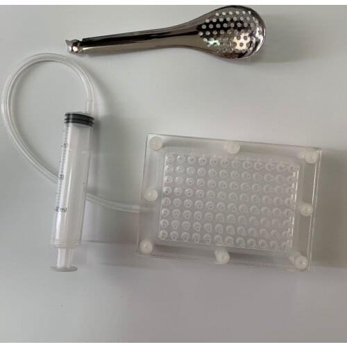 Caviar Colanders Strainers Acrylic 96-hole Food Filter Box with Spoon for Molecular Cuisine Kitchen Gadgets Accessories Colander