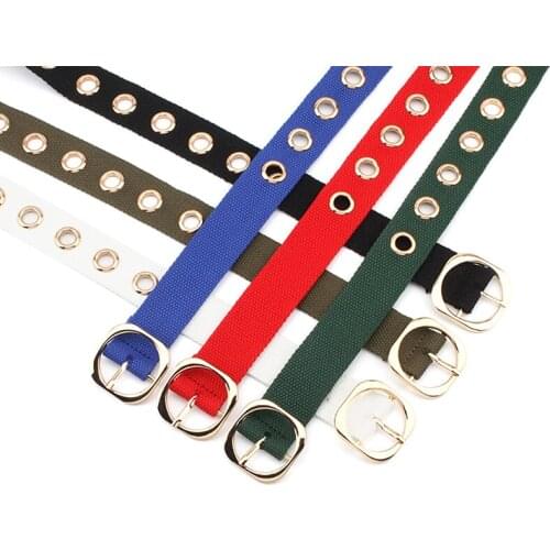Harajuku Long Personality Casual Ring Black Metal Belt Students Jean Canvas Waist Belts Tide Pin Buckle