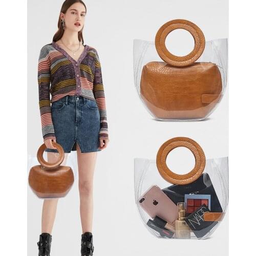 Best Selling Transparent bag female jelly bag handbag pvc bucket bag burst money mother bag