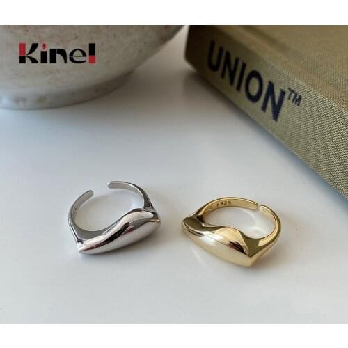 Kinel Real 925 Sterling Silver Ring French Style bijoux Minimalist Silver Rings for Women Fashion Luxury Fine Jewelry Gift