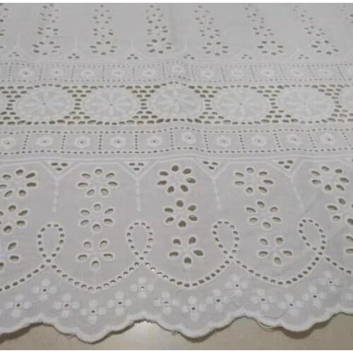 1 yard Eyelet cotton fabric 130 cm wide Embroidered lace fabric Cotton Woven Fabric Wavy Edge