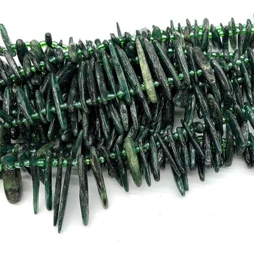 Veemake Kyanit Slabs Slices Stick Teeth Drill Side Comb Beads For Jewelry Making Natural DIY Necklace Bracelets Earrings 06873