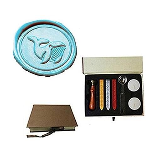 MDLG Vintage Lovely Whale Custom Picture Logo Wedding Invitation Wax Seal Sealing Stamp Sticks Spoon Gift Box Set Kit