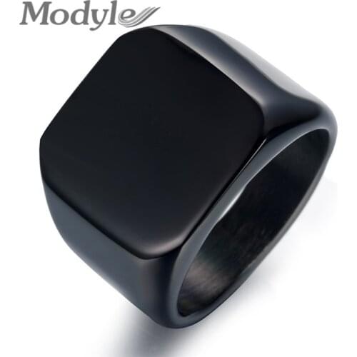 Modyle New Fashion Brand Jewelry Gold-color Stainless Steel Engagement Wedding Ring for Men and Women