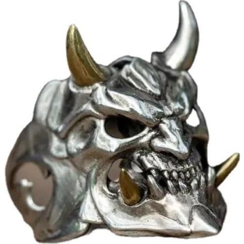 Skull Demon Mask Rings for Men Retro Domineering Skull Mask Ring Hip Hop Punk Party Prom Accessories
