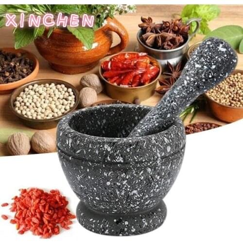 Resin Mortar Pestle Set Garlic Herb Spice Mixing Grinding Crusher Bowl Restaurant Kitchen Tools