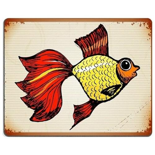 Roger Natural Rubber Mouse Pad stylish vintage grunge background with goldfish3