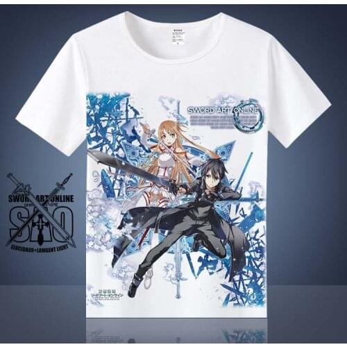 Sword Art Online Cosplay T Shirt Japanese Anime Kirigaya Kazuto Kirito Printed Summer T-Shirt Women/Men Fashion Top Tee Costume