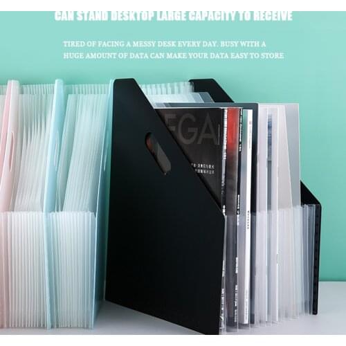 Office File Rack Can Be Folded Vertical Folder File Storage Box File Basket Desktop Data Storage Rack Simple Shape Can Stand On