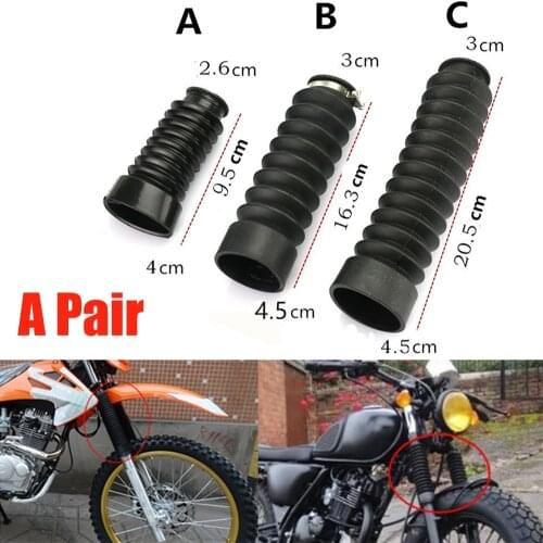 A Pair Front Fork Dirt Cover Gaiters Rubber Boots Shock Absorber Protective Sleeve Motorcycle Off-road Front Fork Dust Cover