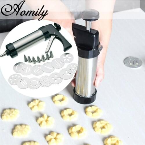 Amoliy Stainless Steel Cake Decorating Gun Sugar Extruder Gun Fondant Cake Decorating Tools Cookie Maker Baking Accessories