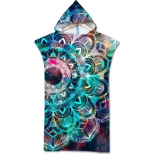 Bohemian Hooded Towel Wearable Bath Towel For Adults Mandala Sports Swimming Microfiber Beach Towels Poncho Women Bathrobe ST04