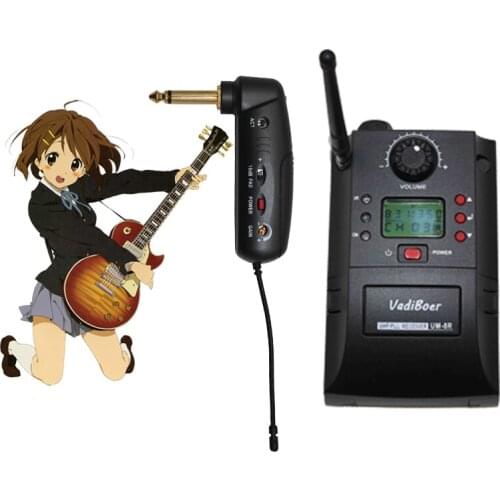 Portable UHF Instrument Wireless Microphone System with Receiver & Transmitter 32 Channels for Electric Guitar