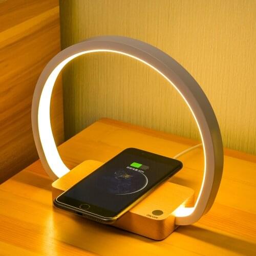 Bedside Lamp Wireless Charger LED Desk Lamp with Touch Control 3 Light Hues,Table Lamp Eye-Caring Reading Light for Kids, Adults