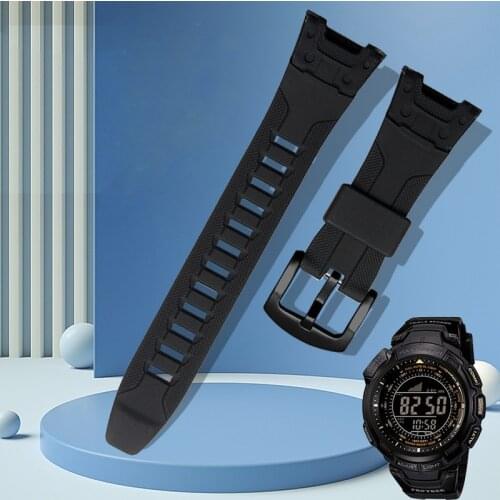 For Casio PROTREK watch PRG-110Y/C/PRW-1300Y/PRG-130Y/PRW-1500Y mens resin silicone watchband accessories watchband free tool