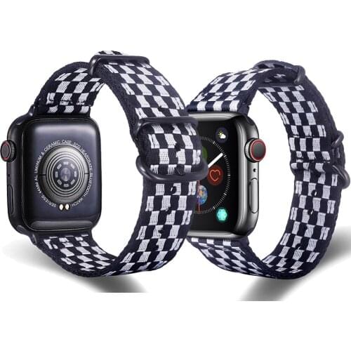 Compatible Apple Watch6 5 Band strap 38 42mm Nylon strap iWatch Band Replacement Adapters sport-Style Buckle Series4 3 40 44mm