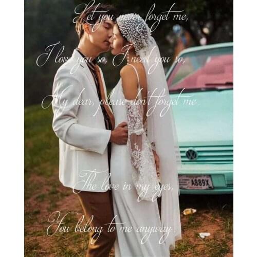 Luxury Pearls Beaded Bridal Hijab Veil Women Bridal Veil Short Veil One Layer