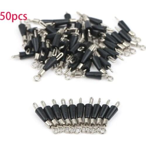 50pcs/pack Fishing Barrel Swivel Pin Connector Solid Rings Swivel Contector With Interlock Snap Swivels Tackle Tool TXTB1