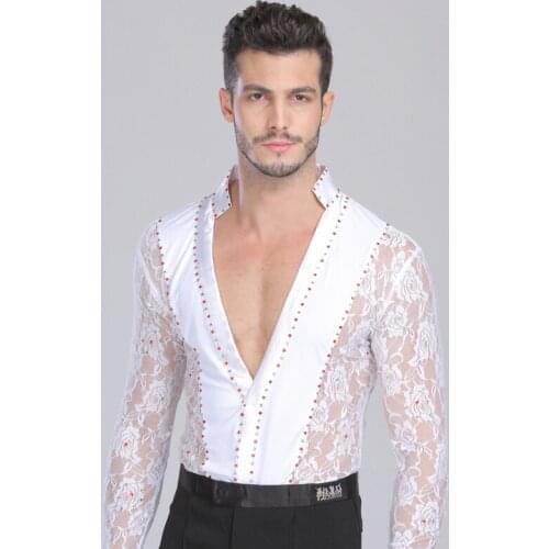 Sexy Latin Performance Dance Lace Long Sleeves Costume Chacha Female Practice Tops Clothing Adult Tango Dancing Clothes DWY700