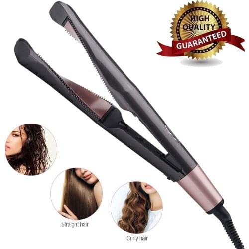 2-in-1 Hair Curler Curling Iron Hair Straightener Ceramic Coated Flat Iron Straightening Irons Hair Crimper Perming Straight