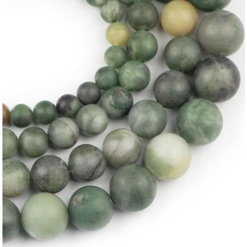 YHBZRET Natural Stone matte African green Loose spacer Beads For Jewelry Making 6/8/10/12mm necklace bracelet DIY accessories