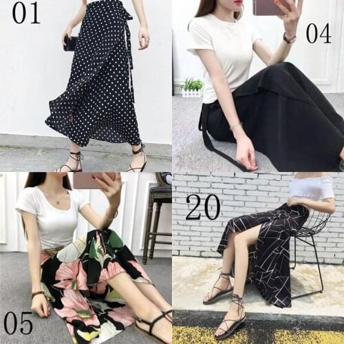 New one-piece skirt women summer chiffon wrap skirt long floral beach skirt 87cm lenght