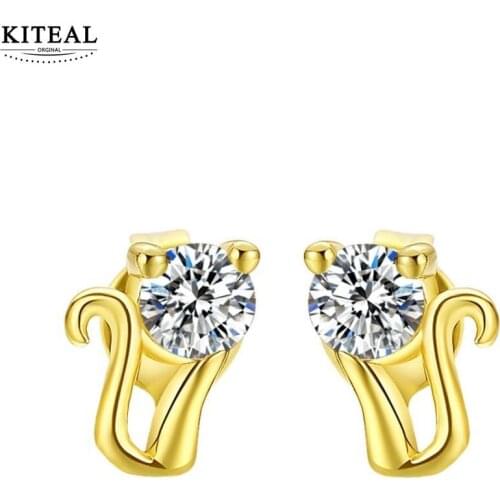KITEAL New Sale Perfume women earrings Cat Ear Studs 8mm*5mm animal boucle doreille femme charm