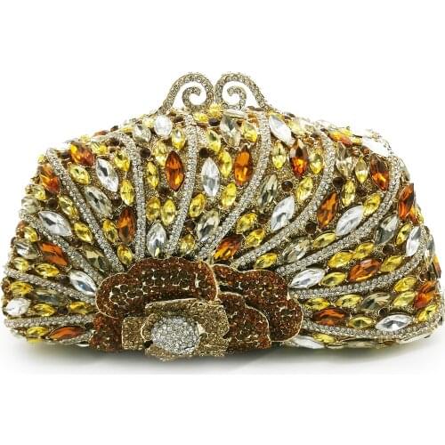 Female Blue/Green Rhinestone Diamond Handbags Women Bags Designer Evening Crystal Rhinestone Shoulder Phone Purse Clutches Bags