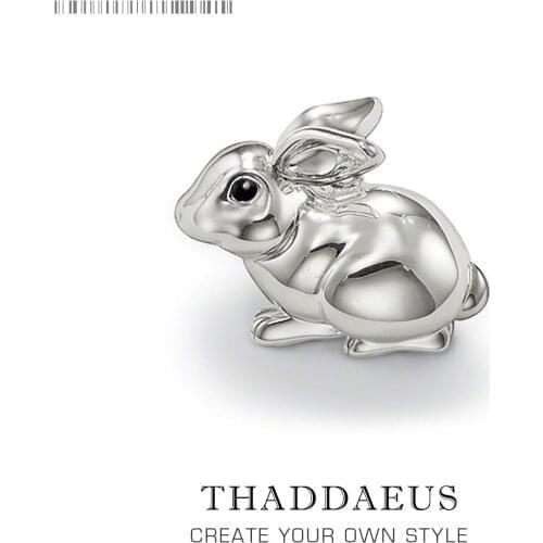 Pendant Bunny Rabbit,2019 Fashion Cute Lovely 925 Sterling Silver Jewelry Europe Bijoux Cute Accessories Gift For Woman