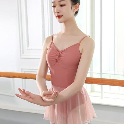Ballet Dress Women Ballet Skirted Leotard Ballerina Chiffon Dance Dress Skirt Low Back Bodysuit Dancewear Costumes for Dancing