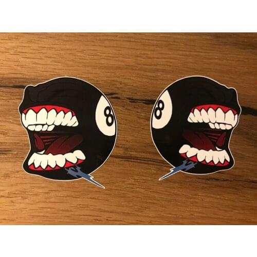 1 Pair Car Truck Stickers Graphic Decal for Black Eight 8 Ball Country Rock Biker Dirt Bike Motorcycle