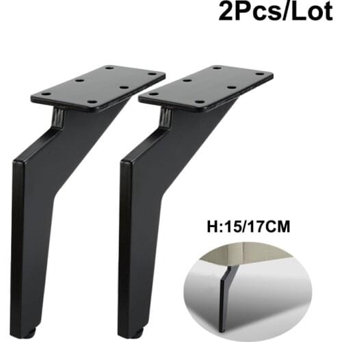 2Pcs/Set Metal Furniture Legs 145/165mm Black Sickle Table Cabinets feet Sofa Bed TV Cabinet legs Inclined Furniture feet