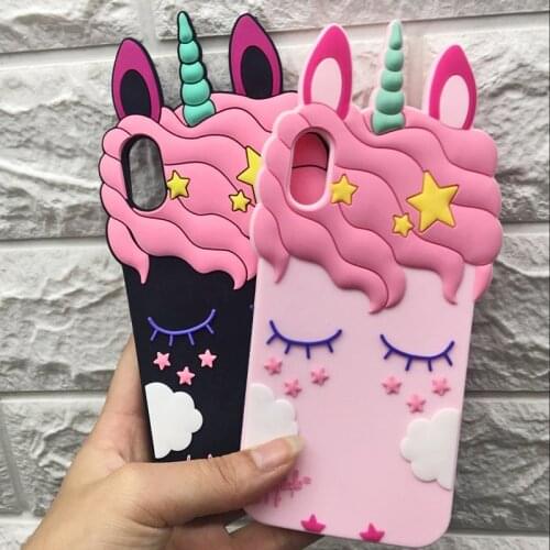 2018 3D Cartoon sexy Eyelash Pink unicorn horse phone case For iPhone X 5 SE 6 6 s plus 7 8 plus Black White Back cover rubber