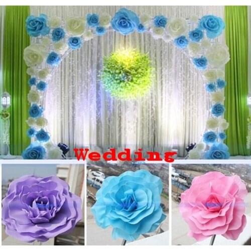 30CM (12") Big Foam Rose Flower For Wedding Stage Background Door Decorative Flower Party Decoration Supplies 5 Colors