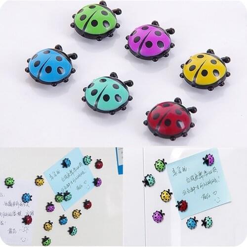 6Pcs Mini Ladybug Fridge Magnets Creative Home Decor Cute Cartoon Refrigerator Magnetic Stickers Holder Tool инструмент