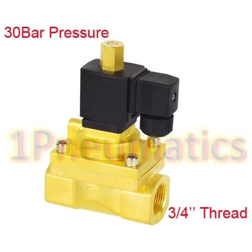 Free Shipping G3/4'' Normally Open 30Bar High Pressure Solenoid Valve AC220V 1PC-5231020K