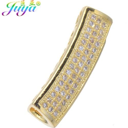 Handmade Beading Jewelry Making Material Gold DIY Curved Tube Spacer Charm Beads Accessories For Beadwork Jewelry Making
