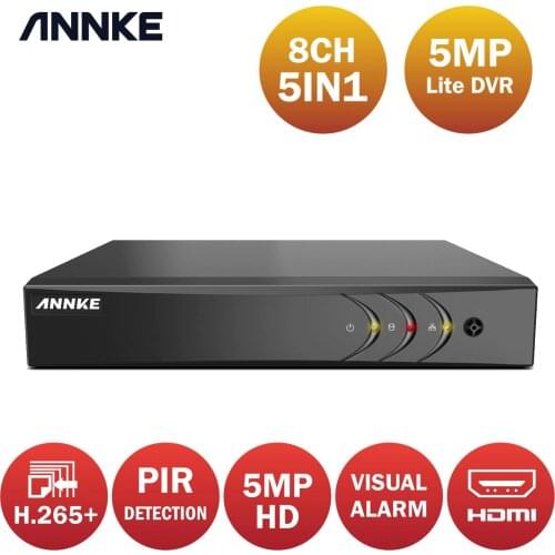 ANNKE 5MP Lite HD 8CH Video Surveillance DVR H.265+ 5IN1 Digital Security Recorder PIR Motion Detection For 2MP 3MP 5MP Cameras