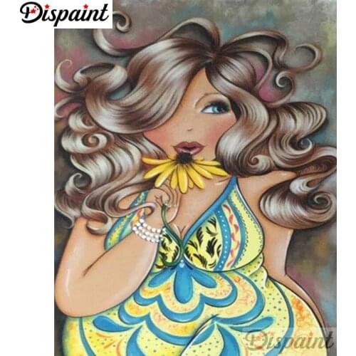 Dispaint Full Square/Round Drill 5D DIY Diamond Painting "Cartoon woman" 3D Embroidery Cross Stitch 3D Home Decor A06072