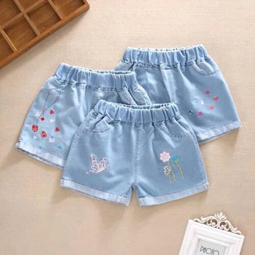 Toddler shorts Girls denim shorts in the summer big children thin section wild little girl fashion wear childrens hole hot pant