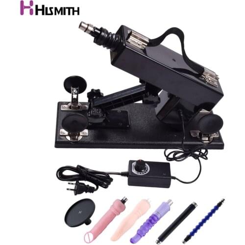 Hismith Automatic Mini sex machine Double-ended Adapter Extension Rod Metal suction cup anal dildo 3XLR Love machines Vibrator